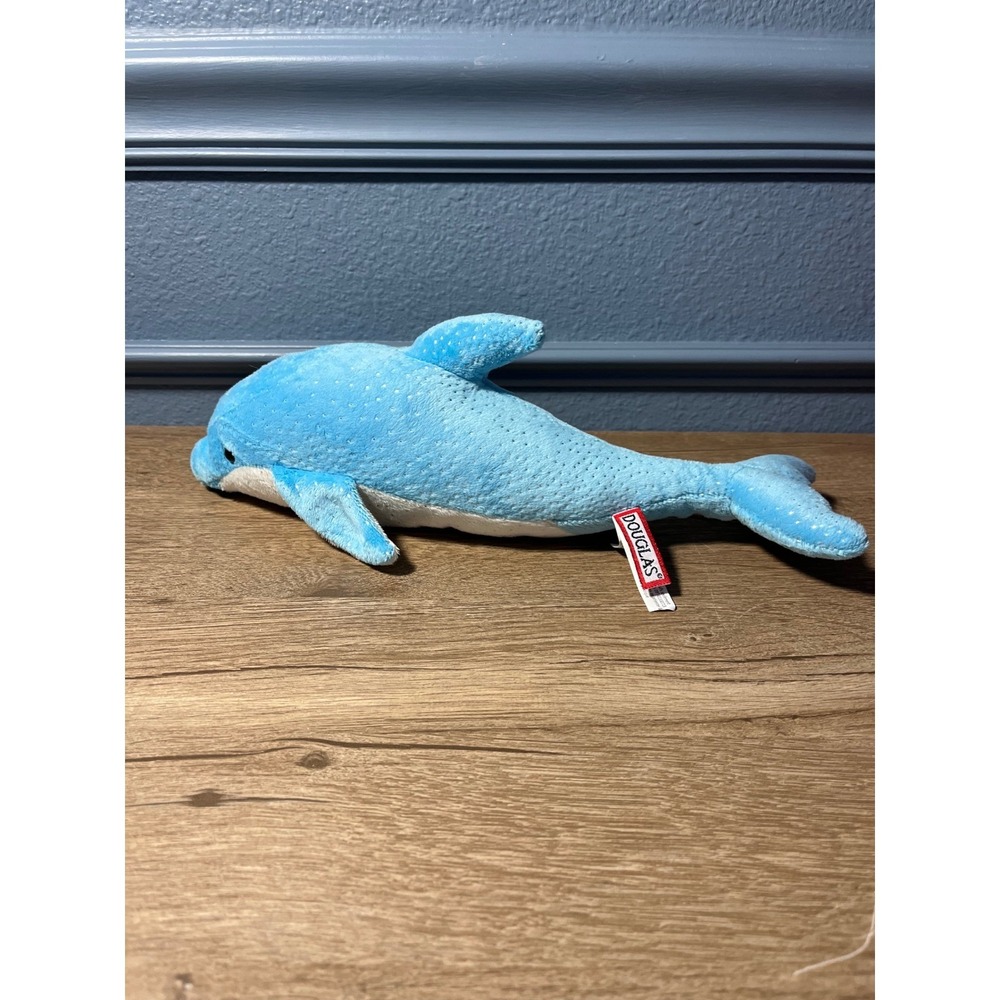Douglas Blue Glitter Dolphin Plush Stuffed Animal Toy Kids